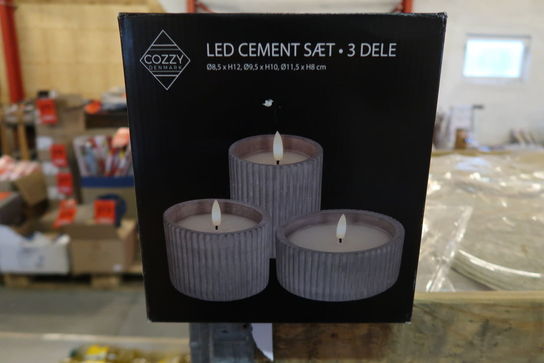 3 pk. Cozzy Cement LED sæt - 3 dele