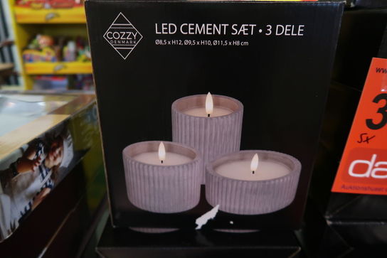 5 pk. Cozzy Cement LED sæt - 3 dele