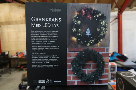 6 stk. Grankrans med LED lys