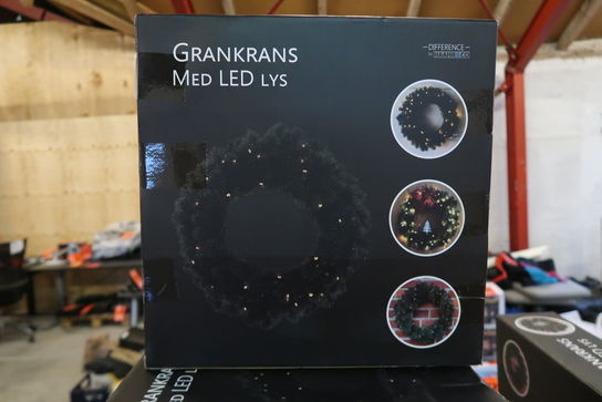 6 stk. Grankrans med LED lys