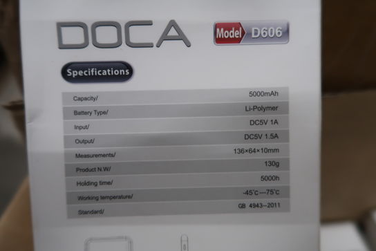 26 stk. Powerbanks DOCA D606 5000mAh