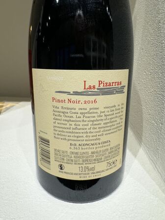 1 fl. Las Pizarras Pinot Noir 2016