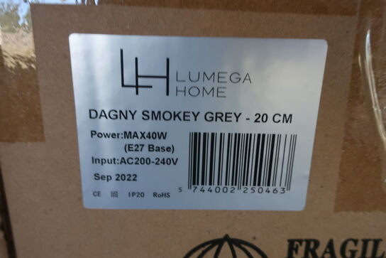 5 stk. pendel LUMEGA Dagny 20 cm. Smokey Grey