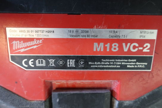 Støvsuger MILWAUKEE M18 VC-2