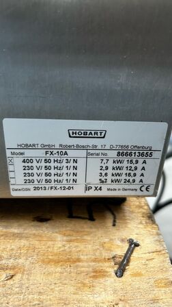 Hobart FX-10A underbords industri opvaskemaskine (startbud 4.900,-)