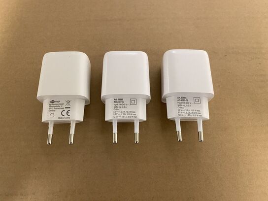 3 x Goobay AO-2307-74 USB-C Fast Charger 20W