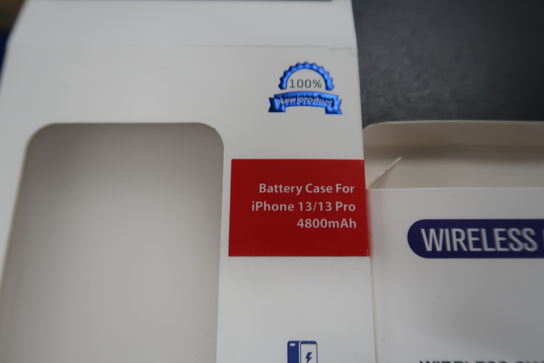 2 stk. battery cases for iPhone 13/13Pro og 2 stk. trådløse opladere