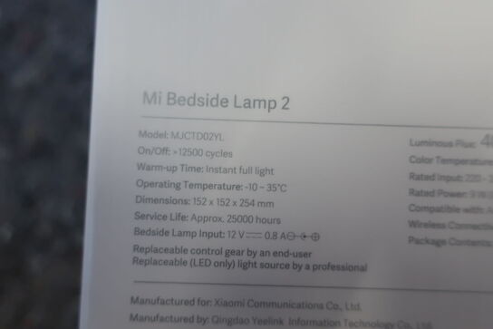 Sengebordslampe MI Bedside lamp 2