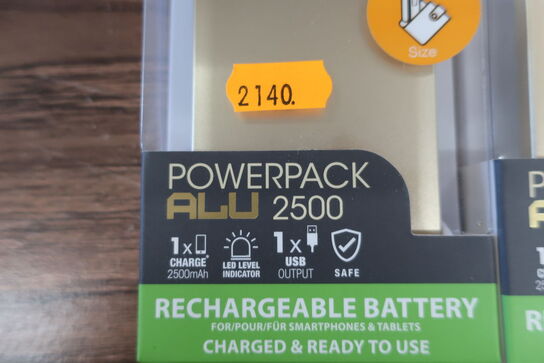 2 stk. powerbanks PNY Alu 2500