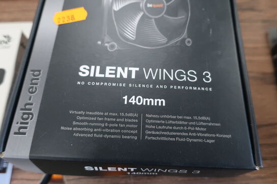 2 stk. faner BEQUIET Silent Wings 3 140 mm. 