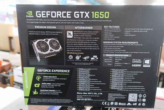 Grafikkort MSI Geforce GTX 1650 4GB GDDR5