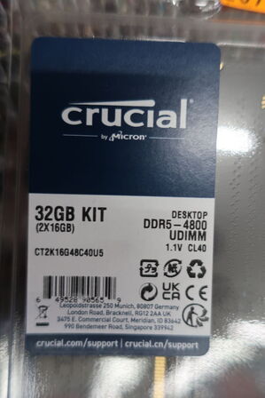 RAM CRUCIAL 32 GB DDR5 4800 MHz