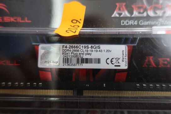 2 stk. RAM 8 GB G.SKILL samt HP