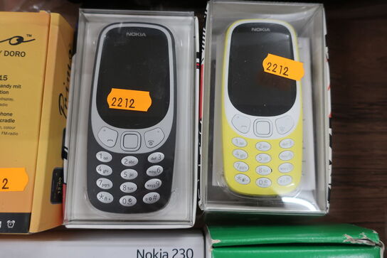 6 stk. telefoner NOKIA, DORO samt PRIMO