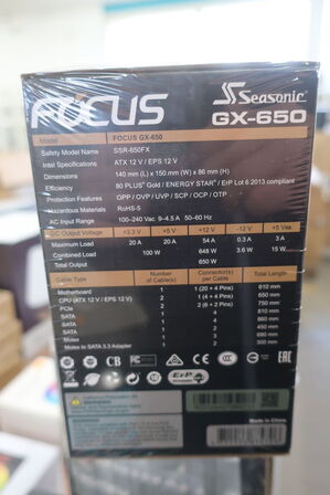 Strømforsyning SEASONIC Focus GX-650 650W