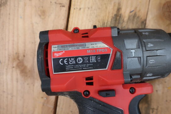 Akku vinkelsliber og bore/skruemaskine MILWAUKEE M18 FPD3, M18 ONEFS med 1 stk. batteri