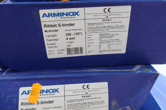 6 kasser murbindere ARMINOX Ribbet S-binder