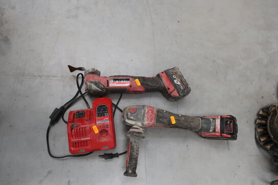 Akku vinkelsliber, multicutter MILWAUKEE M18 FMT, M18 One med 2 stk. batterier og lader