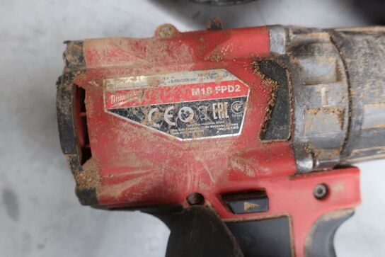 Akku vinkelsliber, bore/skruemaskine MILWAUKEE M18 FPD2, M18 ONE med 1 stk. batteri