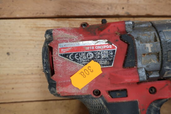 3 stk. akku bore/skruemaskiner MILWAUKEE M18 ONEPD2 med 1 stk. batteri