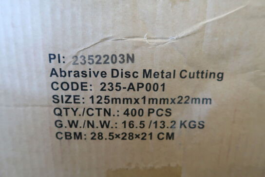 400 pcs. Cutting discs for Steel and Stainless