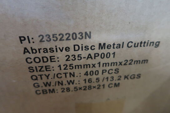 400 pcs. Cutting discs for Steel and Stainless