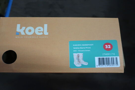 Gummistøvler KOEL K4KIDS Barefoot Wellie Bare Print Str: 32