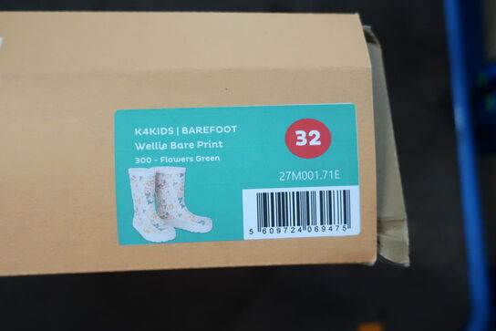 Gummistøvler KOEL K4KIDS Barefoot Wellie Bare Print Str: 32