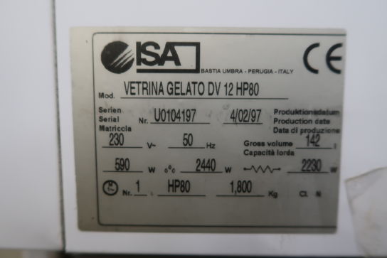 Is-disk ISA Vetrina Gelato DV 12 HP80