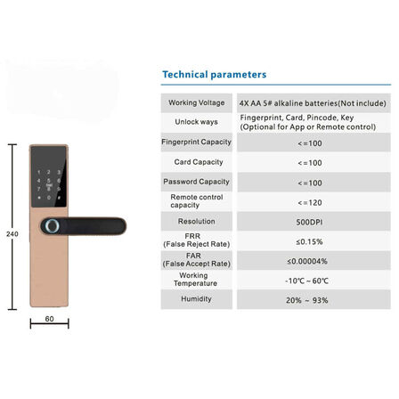 2 stk. Smart Lock Entrivo HR05 Sort