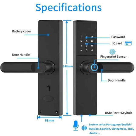 2 stk. Smart Lock Entrivo HR05 Sort