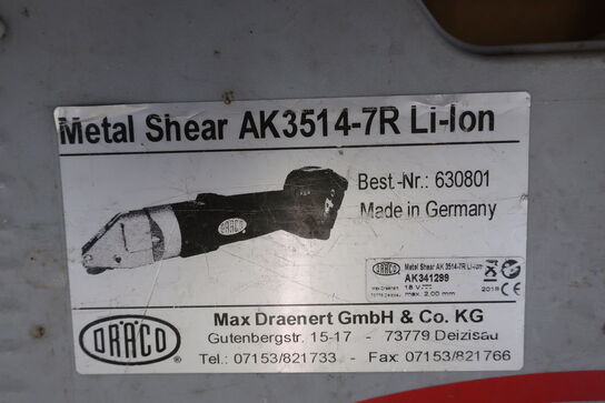 Pladesaks DRACO METAL SHEAR AK 3514