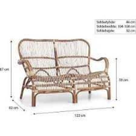 Suma 2-personers loungesofa - rattan Natur