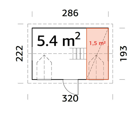 5,4 kvm. Legehus