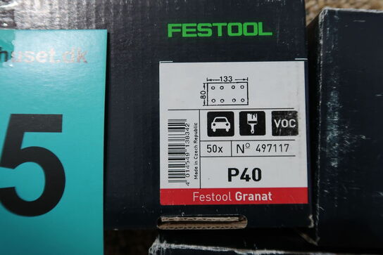 3 ks. Festool slibepapir til rystepudser 80x133mm P40