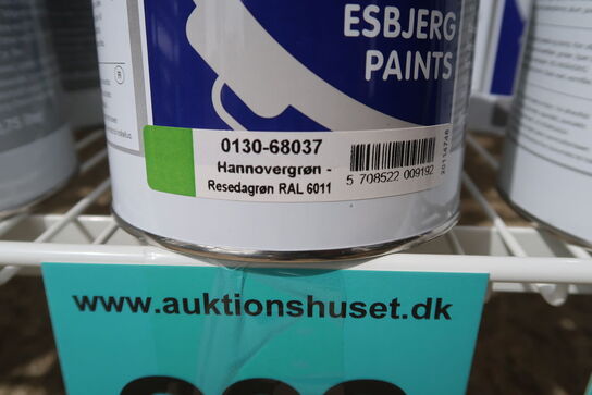 2 stk. Esbjerg Paints Maskinemalje resedagrøn ral 6011 0,75l