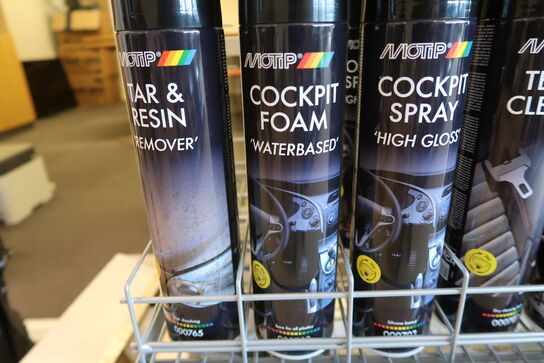 31 stk. ass. Motip spray cleaner, wax, repair m.m. 