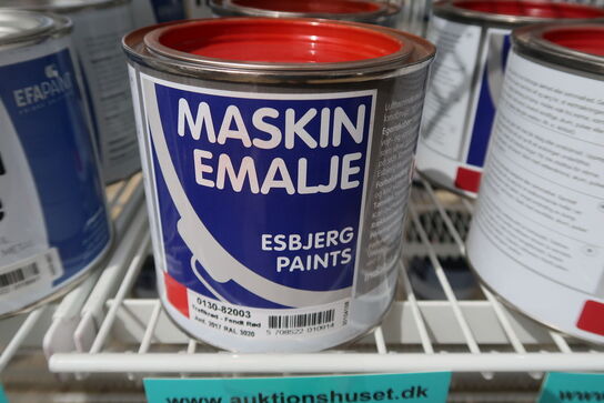 2 stk. Esbjerg Paints Maskinemalje fendt rød ral 3020 0,75l