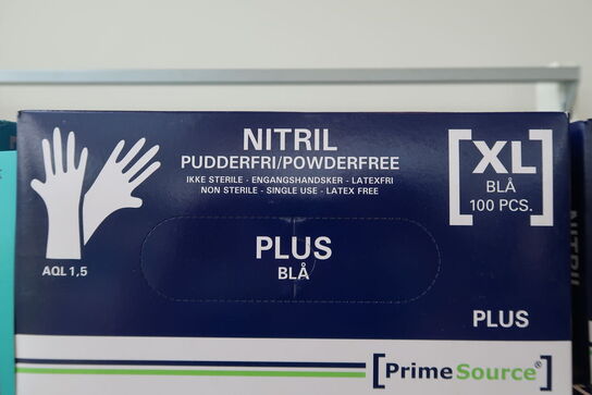 14 pk. PrimeSource Nitril Engangshandske plus XL Blå - 100 stk/pk