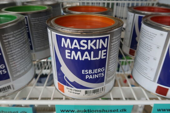 2 stk. Esbjerg Paints Maskinemalje fiat orange 0,75l