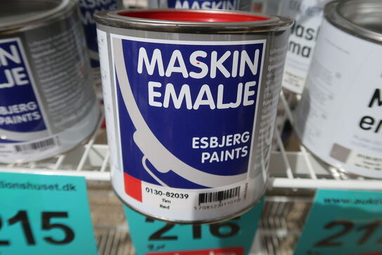 2 stk. Esbjerg Paints Maskinemalje tim rød 0,75l 