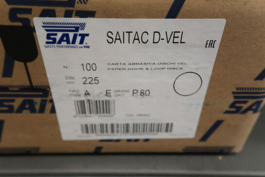 145 stk. SAITAC D-VEL AD sandpapirskive 225mm P80