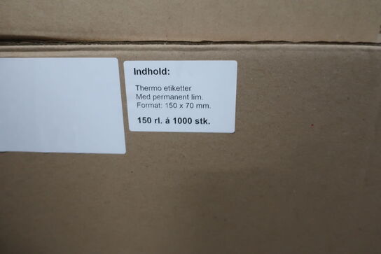 2 paller med thermo etiketter 150x70 mm.