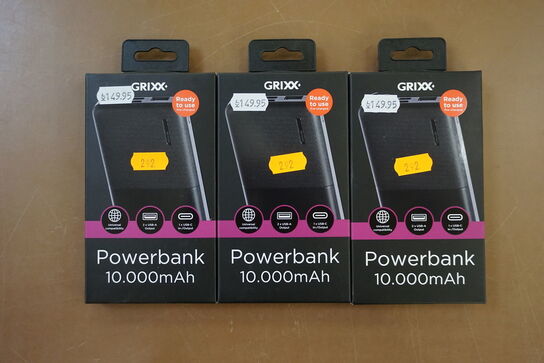 3 stk. Powerbanks