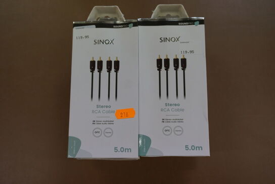 6 stk. kabler SINOX Stereo RCA (5 m.)