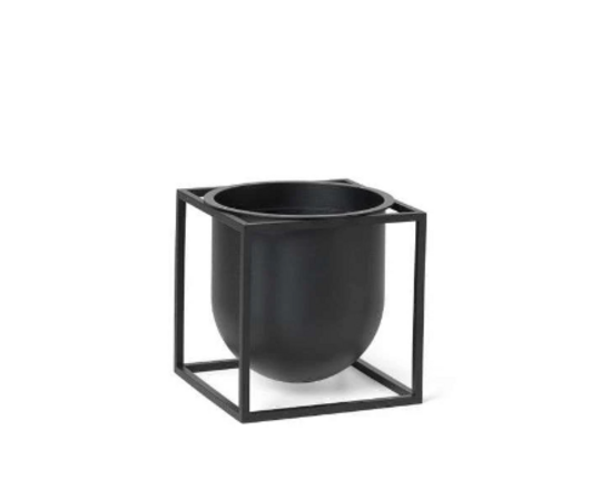 by Lassen - Kubus 14 Flowerpot - Sort/Hvid - Sort