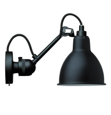 DCW Editions Lampe Gras N304SW Væglampe Rund m. Afbryder  Sort/Sort