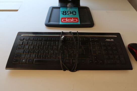 HP Compaq LA2205wg 22" skærm + keyboard, mus m.m. 