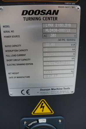 CNC Drejebænk DOOSAN LYNX 2100LSY