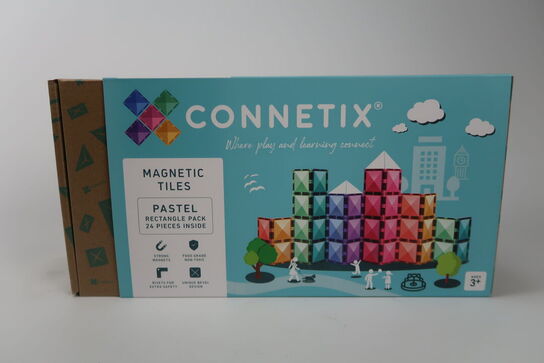 Pastel rektanglet magneter, 24 dele - Connetix